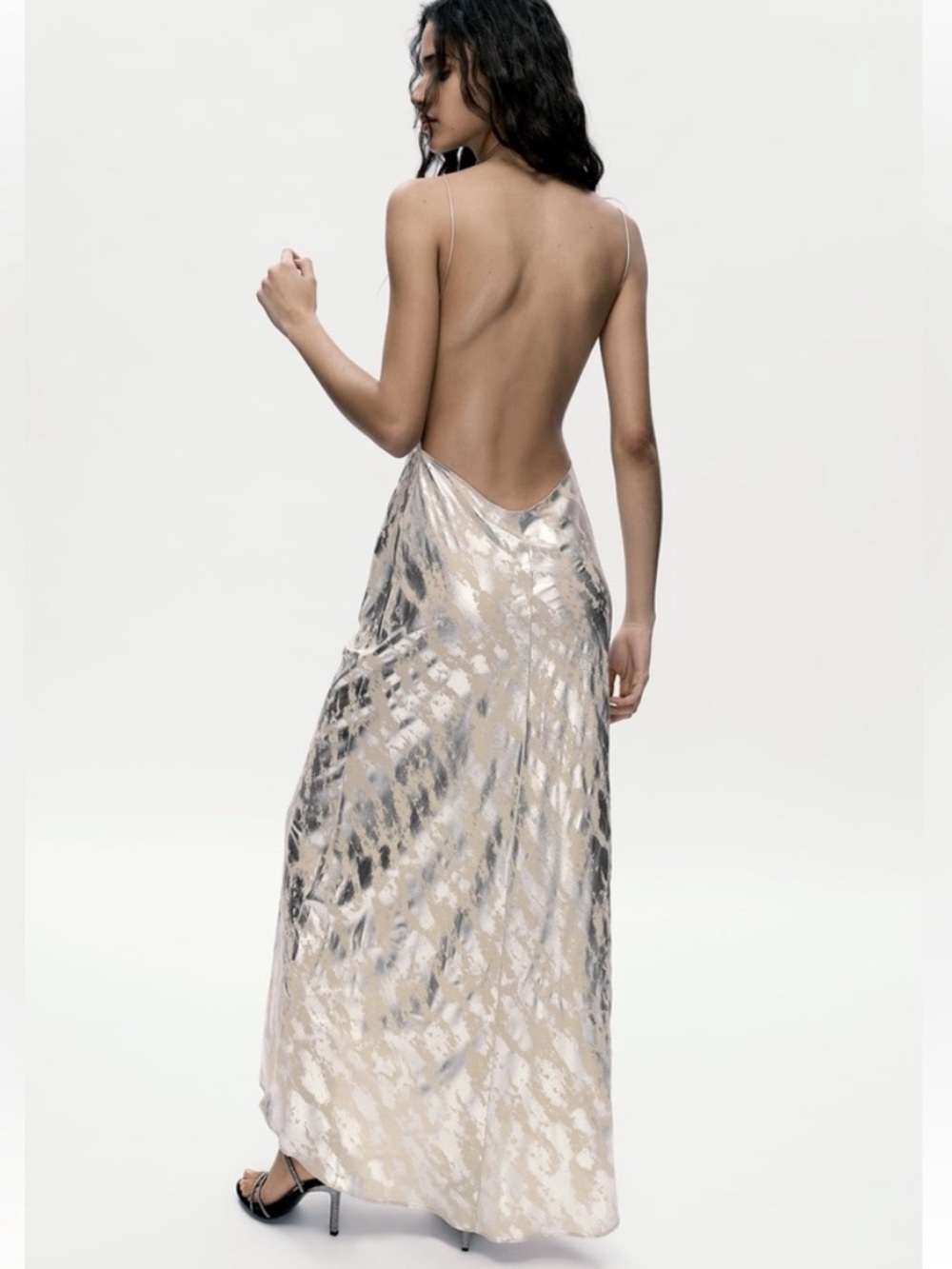 ZARA FOIL PRINT SLIP DRESS - Picture 2 of 9